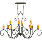 Meyda Lighting Clifton 48" 10-Light Antique Iron Gate Chandelier With Amber Faux Candlelight