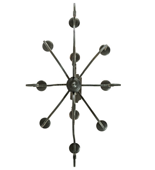 Meyda Lighting Clifton 48" 10-Light Antique Iron Gate Chandelier With White Faux Candlelight