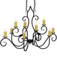Meyda Lighting Clifton 48" 10-Light Blackwash Chandelier With Ivory Faux Candlelight