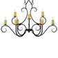 Meyda Lighting Clifton 48" 10-Light Blackwash Chandelier With Ivory Faux Candlelight