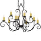 Meyda Lighting Clifton 48" 10-Light Blackwash Chandelier With Ivory Faux Candlelight