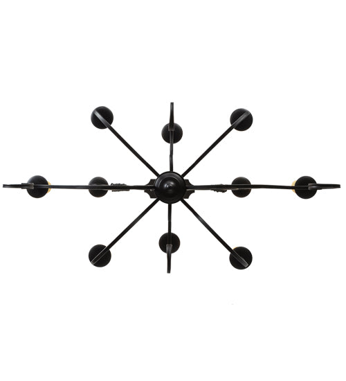 Meyda Lighting Clifton 48" 10-Light Blackwash Chandelier With Ivory Faux Candlelight