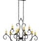 Meyda Lighting Clifton 48" 10-Light Blackwash Chandelier With Ivory Faux Candlelight