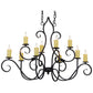 Meyda Lighting Clifton 48" 10-Light Blackwash Chandelier With Ivory Faux Candlelight