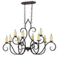 Meyda Lighting Clifton 48" 10-Light Cajun Spice Chandelier With Ivory Faux Candlelight