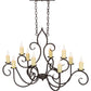 Meyda Lighting Clifton 48" 10-Light Cajun Spice Chandelier With Ivory Faux Candlelight