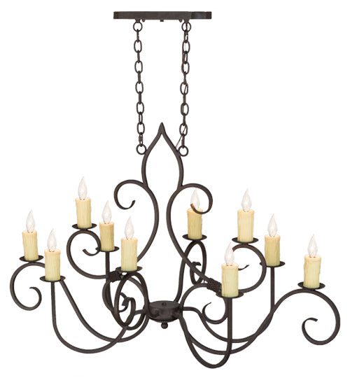 Meyda Lighting Clifton 48" 10-Light Cajun Spice Chandelier With Ivory Faux Candlelight