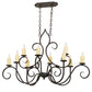 Meyda Lighting Clifton 48" 10-Light Cajun Spice Chandelier With Ivory Faux Candlelight