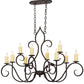 Meyda Lighting Clifton 48" 10-Light Cajun Spice Chandelier With Ivory Faux Candlelight