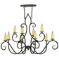 Meyda Lighting Clifton 48" 10-Light Chestnut Chandelier With Ivory Faux Candlelight