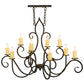 Meyda Lighting Clifton 48" 10-Light Chestnut Chandelier With Ivory Faux Candlelight
