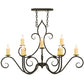 Meyda Lighting Clifton 48" 10-Light Chestnut Chandelier With Ivory Faux Candlelight