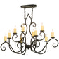 Meyda Lighting Clifton 48" 10-Light Chestnut Chandelier With Ivory Faux Candlelight