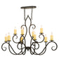Meyda Lighting Clifton 48" 10-Light Chestnut Chandelier With Ivory Faux Candlelight