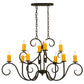 Meyda Lighting Clifton 48" 10-Light Chestnut Textured Chandelier With Amber Faux Candlelight