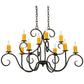 Meyda Lighting Clifton 48" 10-Light Chestnut Textured Chandelier With Amber Faux Candlelight