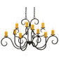 Meyda Lighting Clifton 48" 10-Light Chestnut Textured Chandelier With Amber Faux Candlelight