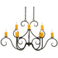 Meyda Lighting Clifton 48" 10-Light Chestnut Textured Chandelier With Amber Faux Candlelight