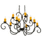 Meyda Lighting Clifton 48" 10-Light Chestnut Textured Chandelier With Amber Faux Candlelight