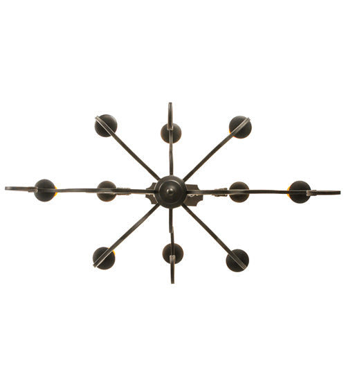 Meyda Lighting Clifton 48" 10-Light Chestnut Textured Chandelier With Amber Faux Candlelight