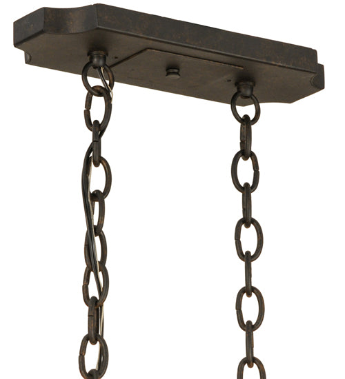 Meyda Lighting Clifton 48" 10-Light Chestnut Textured Chandelier With Amber Faux Candlelight