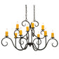 Meyda Lighting Clifton 48" 10-Light Chestnut Textured Chandelier With Amber Faux Candlelight