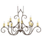 Meyda Lighting Clifton 48" 10-Light Classic Rust Island Chandelier With Ivory Faux Candlelight
