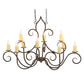 Meyda Lighting Clifton 48" 10-Light Classic Rust Island Chandelier With Ivory Faux Candlelight