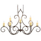Meyda Lighting Clifton 48" 10-Light Classic Rust Island Chandelier With Ivory Faux Candlelight