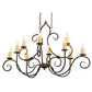 Meyda Lighting Clifton 48" 10-Light Classic Rust Island Chandelier With Ivory Faux Candlelight