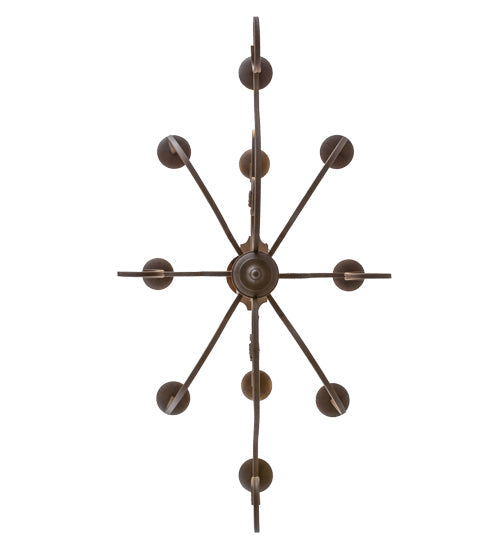 Meyda Lighting Clifton 48" 10-Light Classic Rust Island Chandelier With Ivory Faux Candlelight