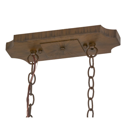 Meyda Lighting Clifton 48" 10-Light Classic Rust Island Chandelier With Ivory Faux Candlelight