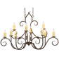 Meyda Lighting Clifton 48" 10-Light Classic Rust Island Chandelier With Ivory Faux Candlelight