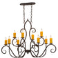 Meyda Lighting Clifton 48" 10-Light Coffee Bean Chandelier With Amber Faux Candlelight