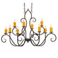 Meyda Lighting Clifton 48" 10-Light Coffee Bean Chandelier With Amber Faux Candlelight