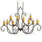 Meyda Lighting Clifton 48" 10-Light Coffee Bean Chandelier With Amber Faux Candlelight