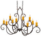 Meyda Lighting Clifton 48" 10-Light Coffee Bean Chandelier With Amber Faux Candlelight