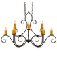 Meyda Lighting Clifton 48" 10-Light Coffee Bean Chandelier With Amber Faux Candlelight