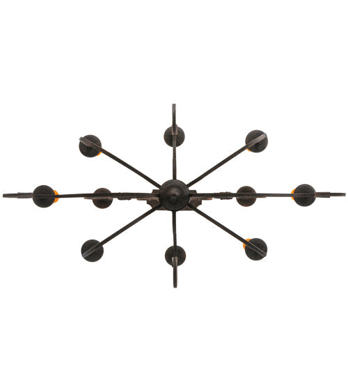 Meyda Lighting Clifton 48" 10-Light Coffee Bean Chandelier With Amber Faux Candlelight