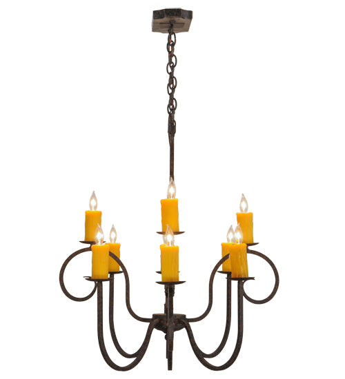 Meyda Lighting Clifton 48" 10-Light Coffee Bean Chandelier With Amber Faux Candlelight