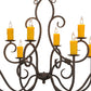 Meyda Lighting Clifton 48" 10-Light Coffee Bean Chandelier With Amber Faux Candlelight