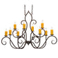 Meyda Lighting Clifton 48" 10-Light Coffee Bean Chandelier With Amber Faux Candlelight