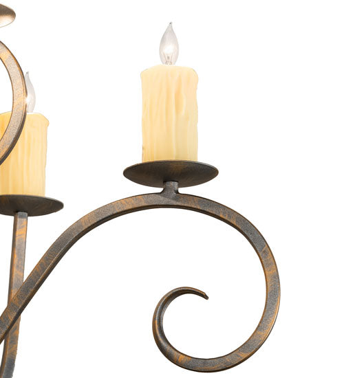 Meyda Lighting Clifton 48" 10-Light French Bronze Chandelier With Ivory Faux Candlelight