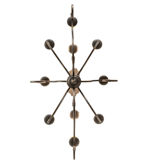 Meyda Lighting Clifton 48" 10-Light French Bronze Chandelier With Ivory Faux Candlelight
