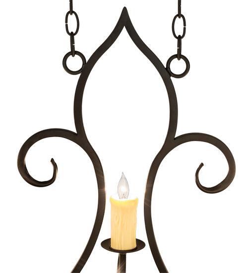 Meyda Lighting Clifton 48" 10-Light Oil Rubbed Bronze Island Chandelier With Ivory Faux Candlelight