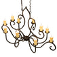 Meyda Lighting Clifton 48" 10-Light Oil Rubbed Bronze Island Chandelier With Ivory Faux Candlelight