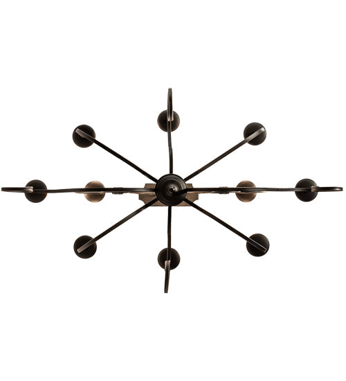 Meyda Lighting Clifton 48" 10-Light Oil Rubbed Bronze Island Chandelier With Ivory Faux Candlelight
