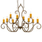Meyda Lighting Clifton 48" 10-Light Organic Rust Chandelier With Amber Faux Candlelight