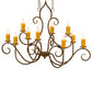 Meyda Lighting Clifton 48" 10-Light Organic Rust Chandelier With Amber Faux Candlelight