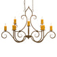 Meyda Lighting Clifton 48" 10-Light Organic Rust Chandelier With Amber Faux Candlelight
